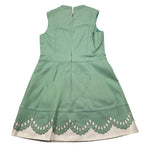 MIMISOL abito giromanica tinta unita in ecopelle Verde acqua per Bambina MFAB672 VERDE ACQUA MIMISOL 