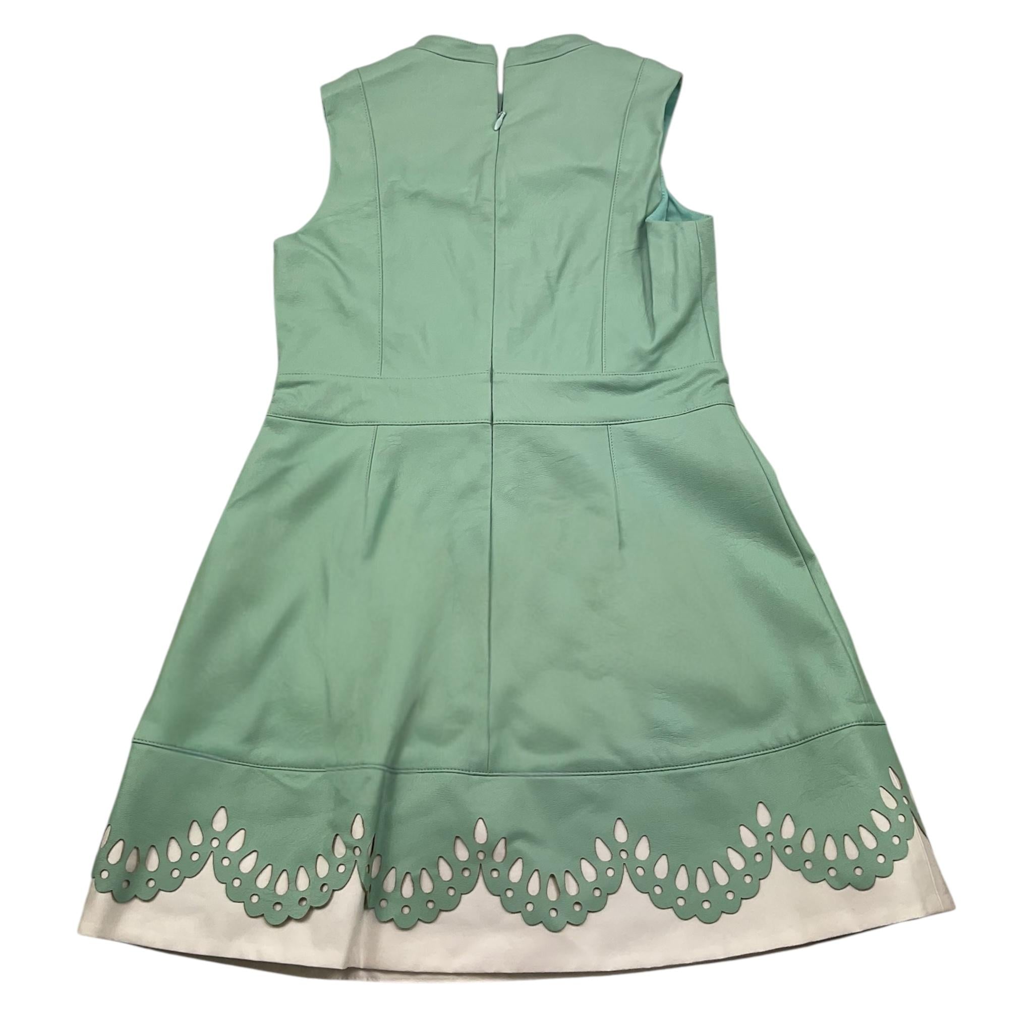 MIMISOL abito giromanica tinta unita in ecopelle Verde acqua per Bambina MFAB672 VERDE ACQUA MIMISOL 