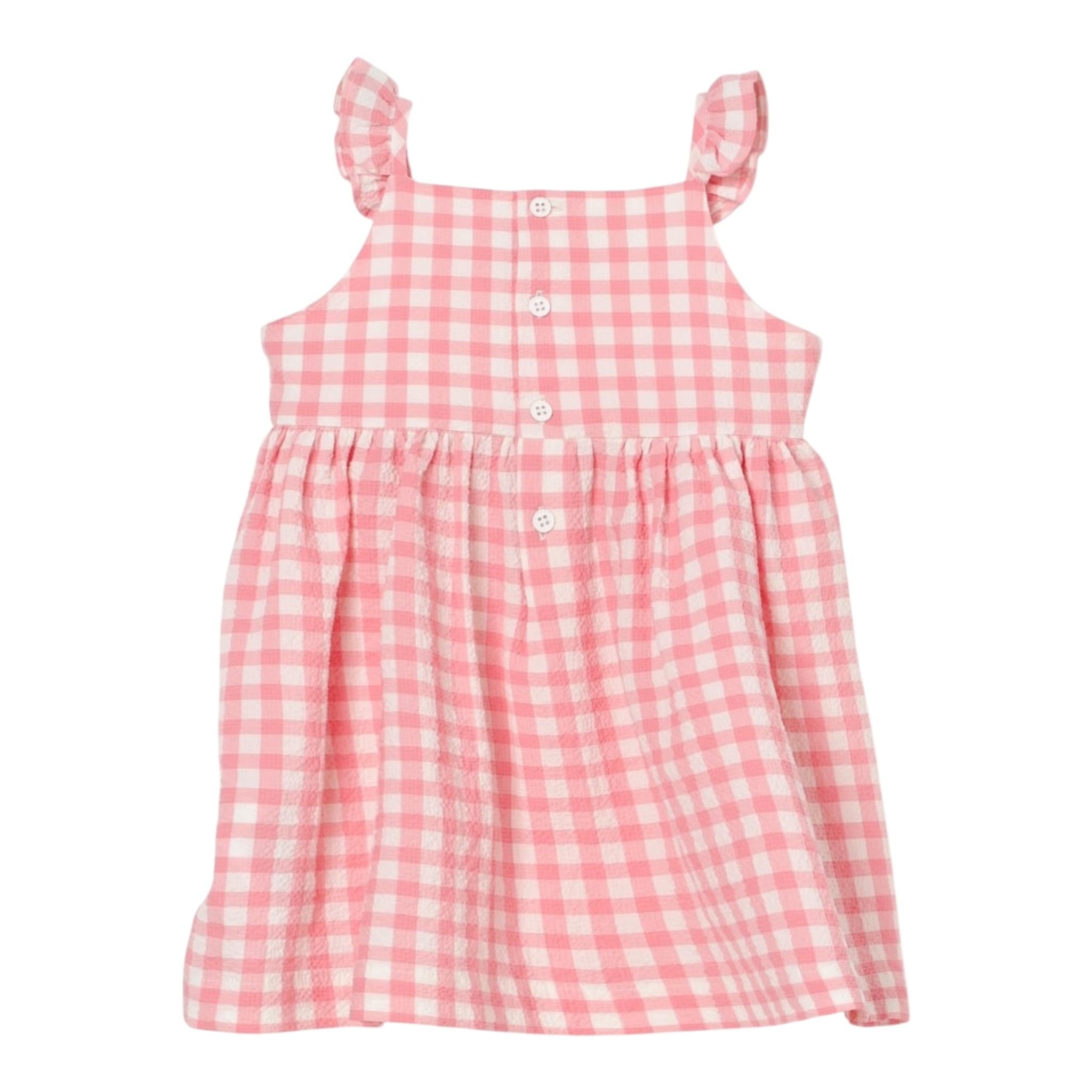 Il Gufo Abito Giromanica Fantasia Quadretti per Neonata P25VP023C3161 ROSA IL GUFO 