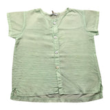 Zero Ampere Shirt Half Sleeve Striped Pattern Aqua Green For Newborn