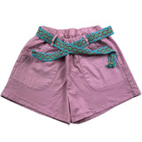 Babe &amp; Tess Solid Color Short With Pink Strap For Girls