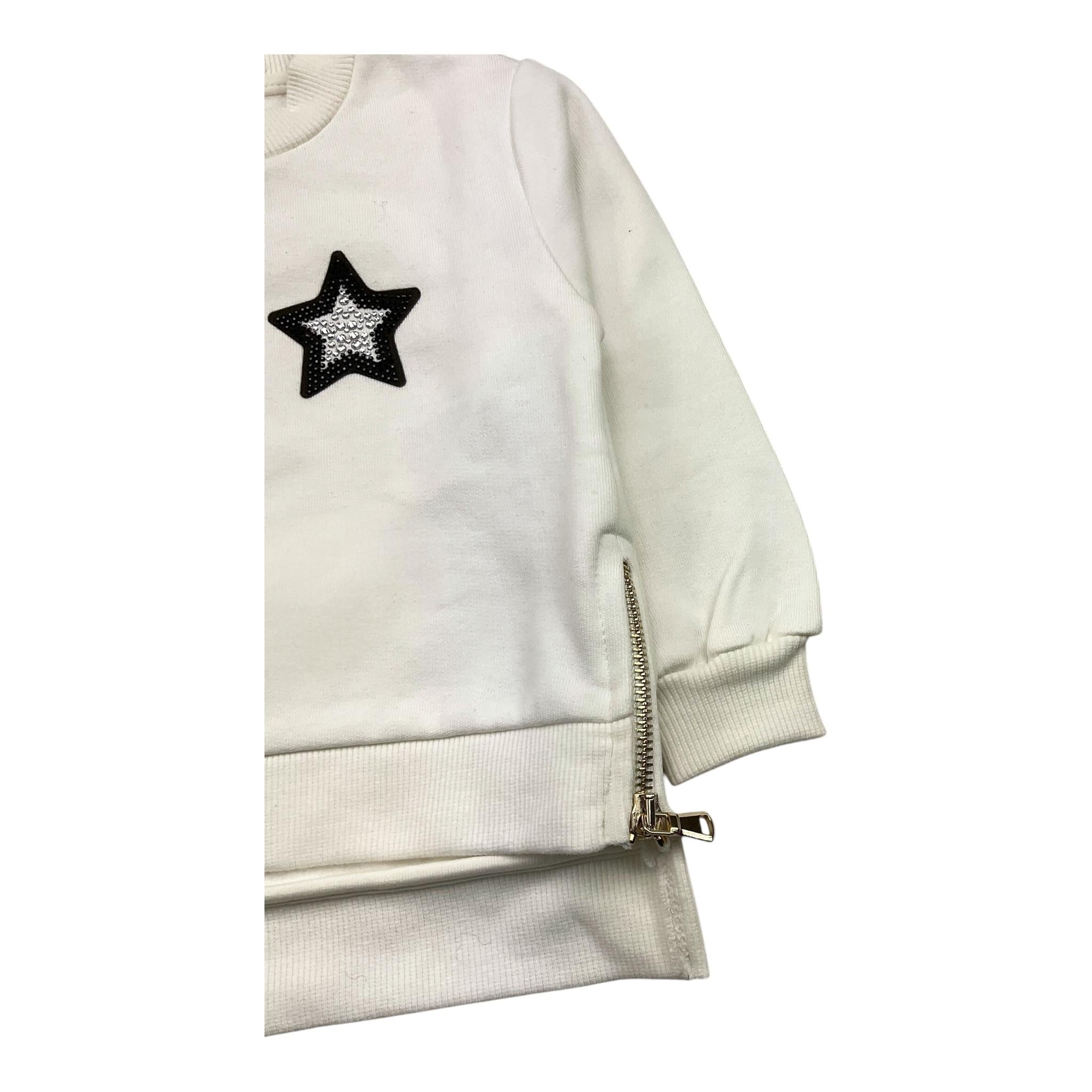 U+è BY MISS GRANT felpa chiusa girocollo tinta unita cn zip Bianco per Neonata UE1480N BIANCO U+è BY MISS GRANT 