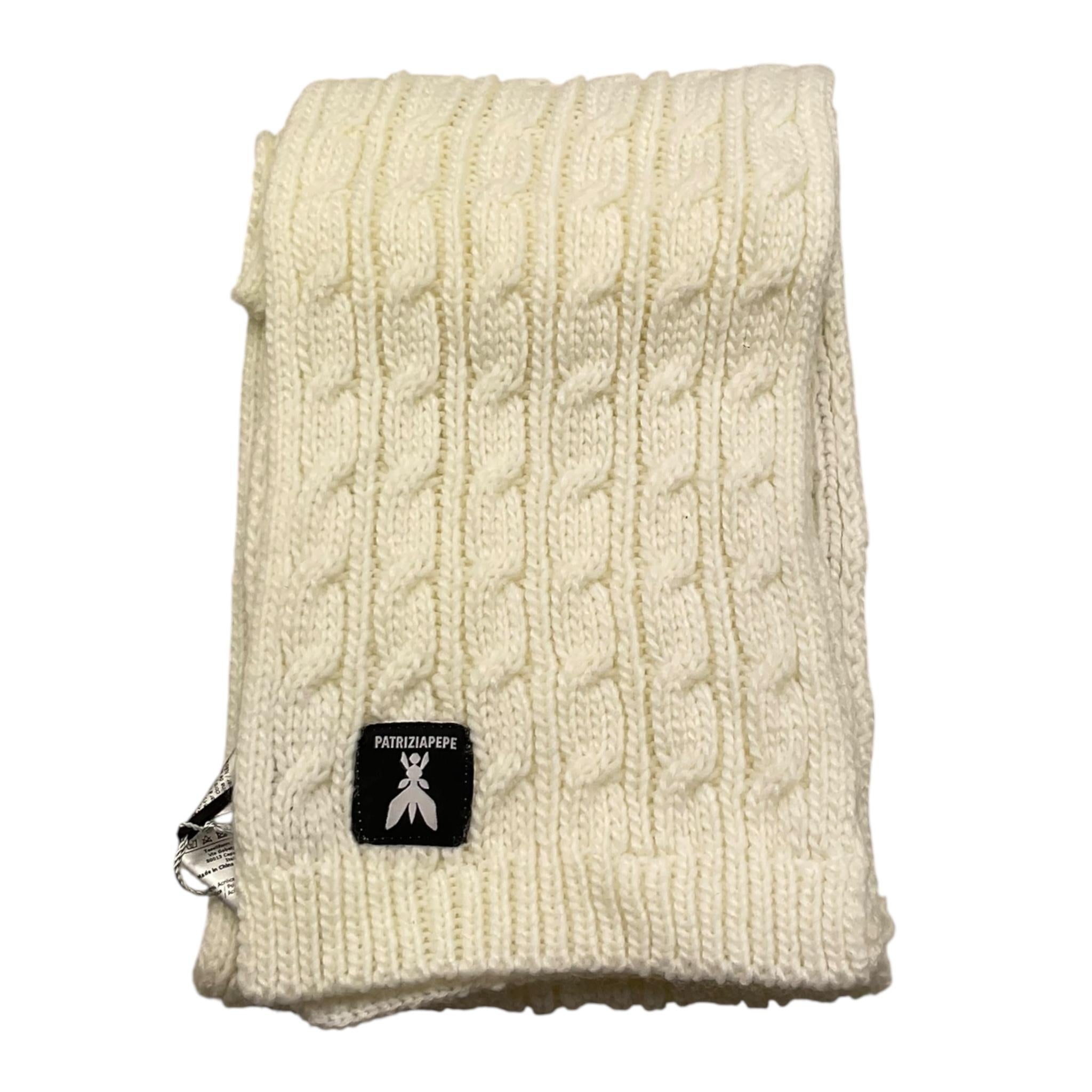 PATRIZIA PEPE sciarpa tinta unita con logo Panna per Bambina 7F0019 PANNA PATRIZIA PEPE 