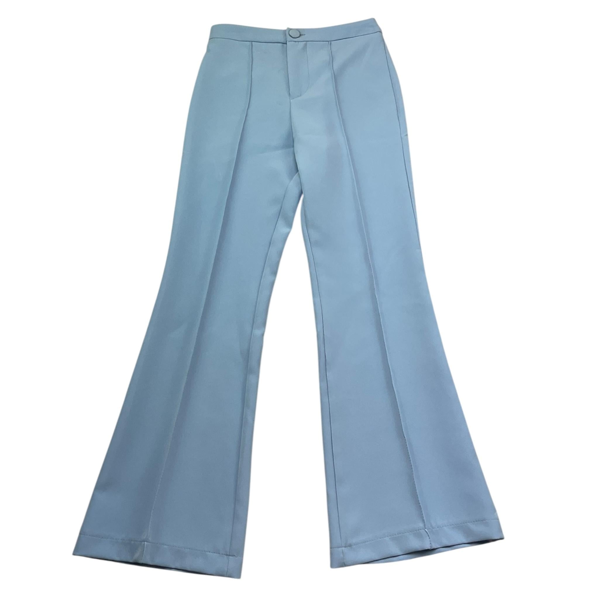 Naida Pantalone Tinta Unita Modello Zampa per Bambina NAPA310 AZZURRO NAIDA 