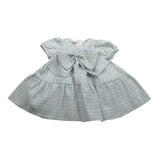 abito tinta unita con fantasia a righe LBG6320 AZZURRO LE BEBE' 