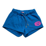 Diesel Short In Solid Color Sweatshirt With Contrast Print Blue For Girls