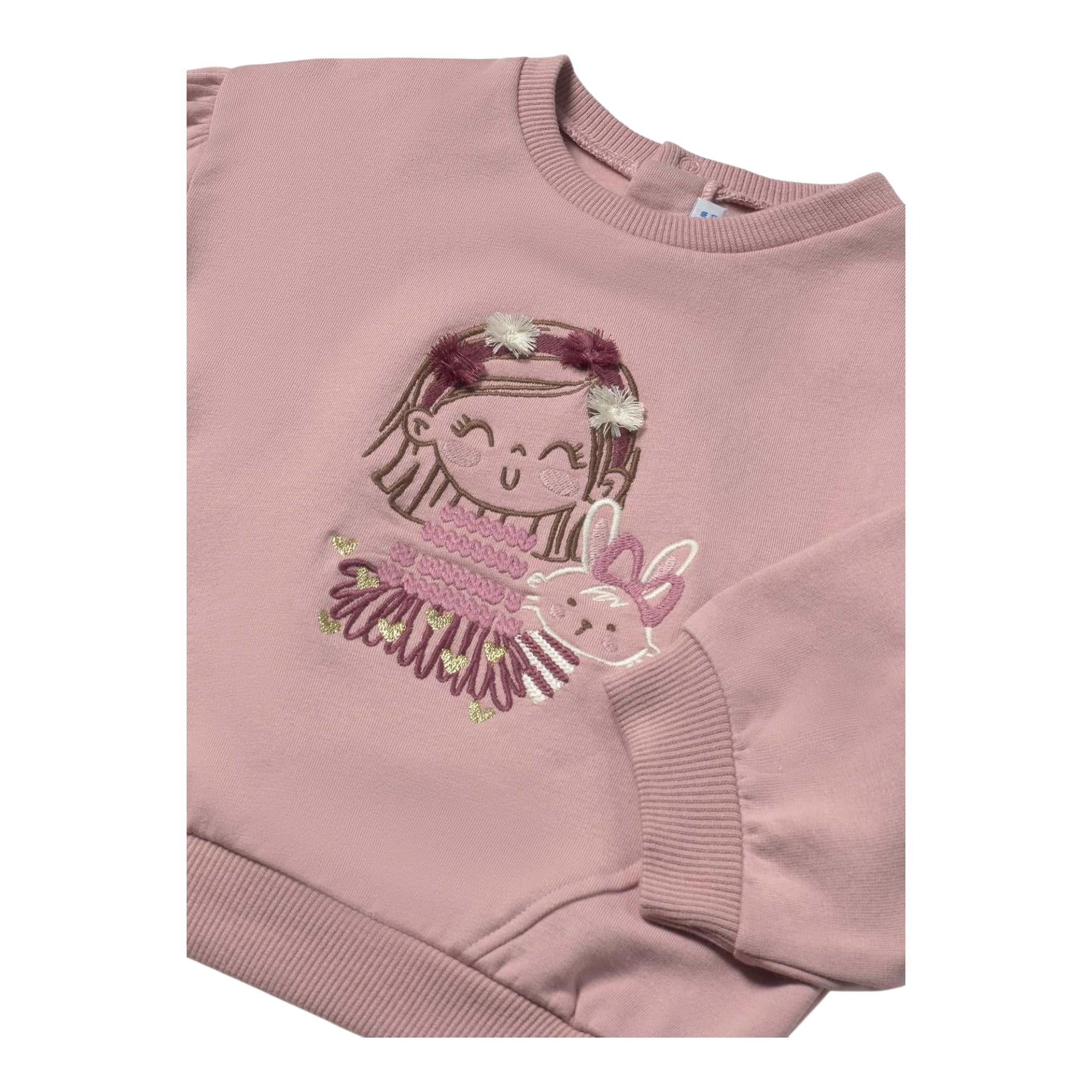 MAYORAL felpa girocollo tinta unita con stampa Rosa per Bambina 247613J ROSA MAYORAL 