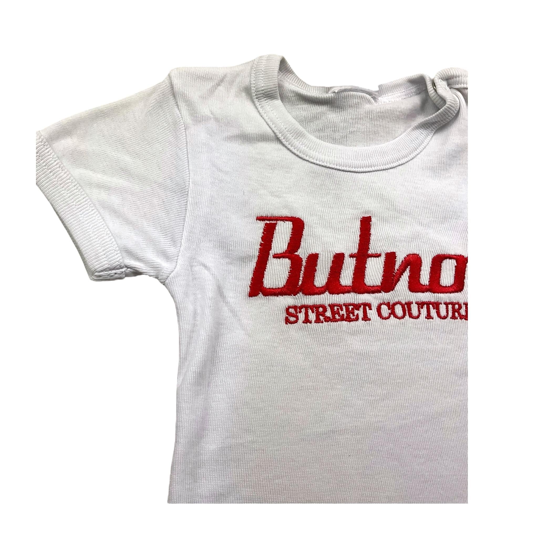 BUTNOT body mezza manica tinta unita con logo Bianco per Neonato B945 BIANCO BUTNOT 