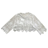 Dilu' Plain Color Shrug With Embroidery And Transparency White For Girls