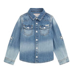 Guess Camicia Manica Lunga In Denim per Neonato N5RH05D5K80 AZZURRO GUESS 