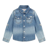 Guess Camicia Manica Lunga In Denim per Neonato N5RH05D5K80 AZZURRO GUESS 