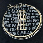 Yes Zee T-Shirt Girocollo Tinta Unita con Stampa per Bambina 37144 NERO YES ZEE 