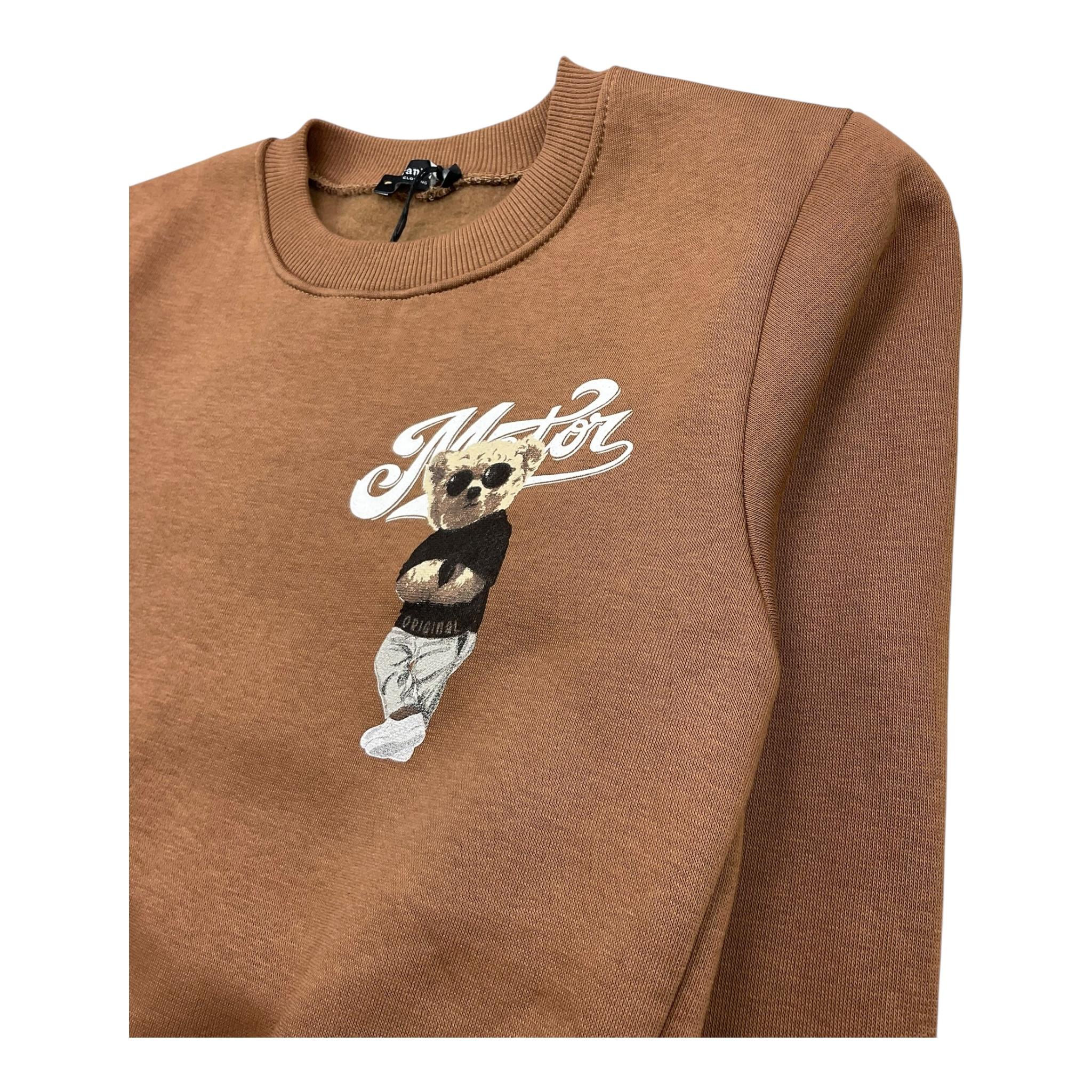 BRAND NAME felpa chiusa girocollo tinta unita Marrone per Bambino BN220S MARRONE BRAND NAME 
