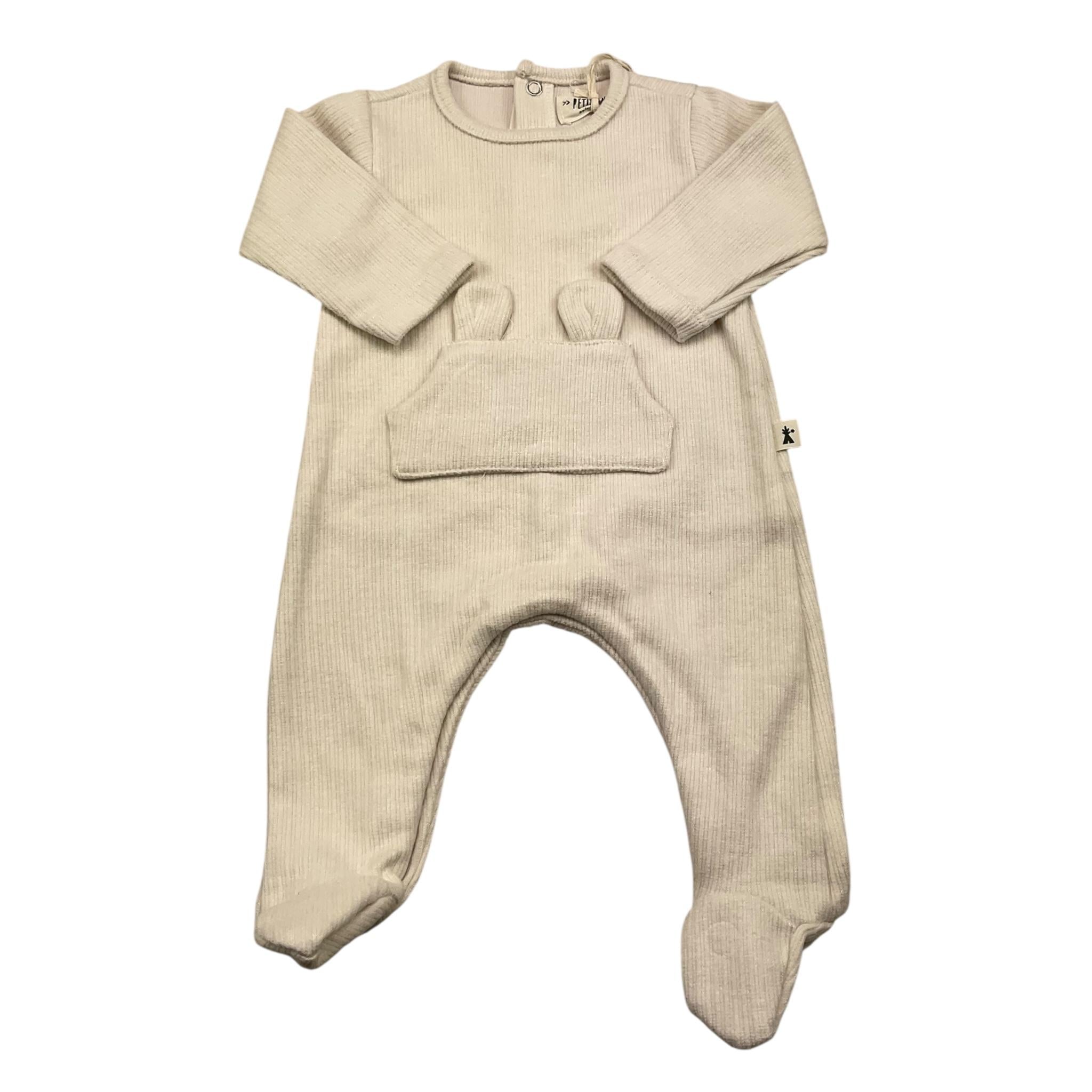 PETIT INDI tutina manica lunga tinta unita Panna per Neonato AW24B1202 PANNA PETIT INDI 