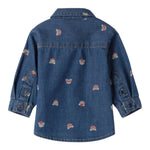 Mini Banda Camicia Manica Lunga tinta unita con Stampa Orsi Blu per Neonato 3B659X BLU MINI BANDA 