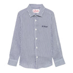 Saint Barth Camicia Manica Lunga Fantasia A Righe per Neonato AGN000101183 BLU SAINT BARTH 