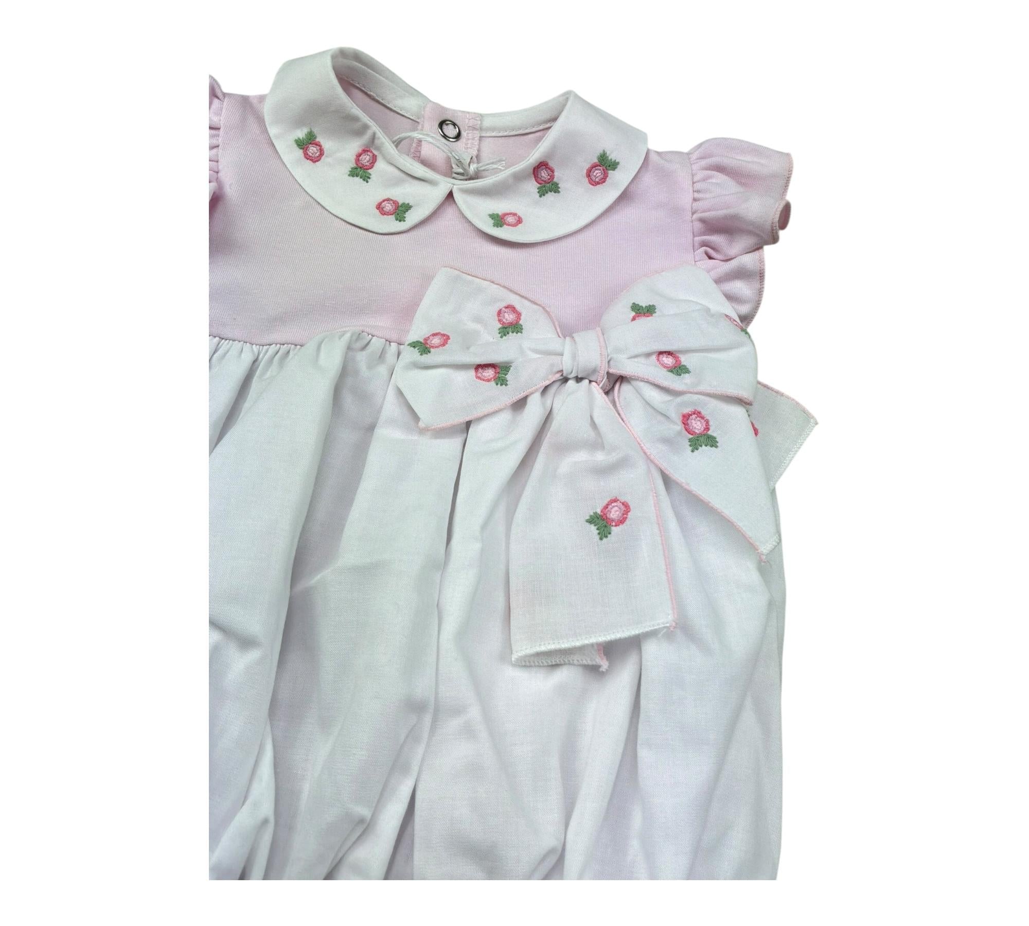 Le Bebe Completo 2 Pezzi T-Shirt-Culotte per Neonata LBG6218 BIANCO/ROSA LE BEBE 