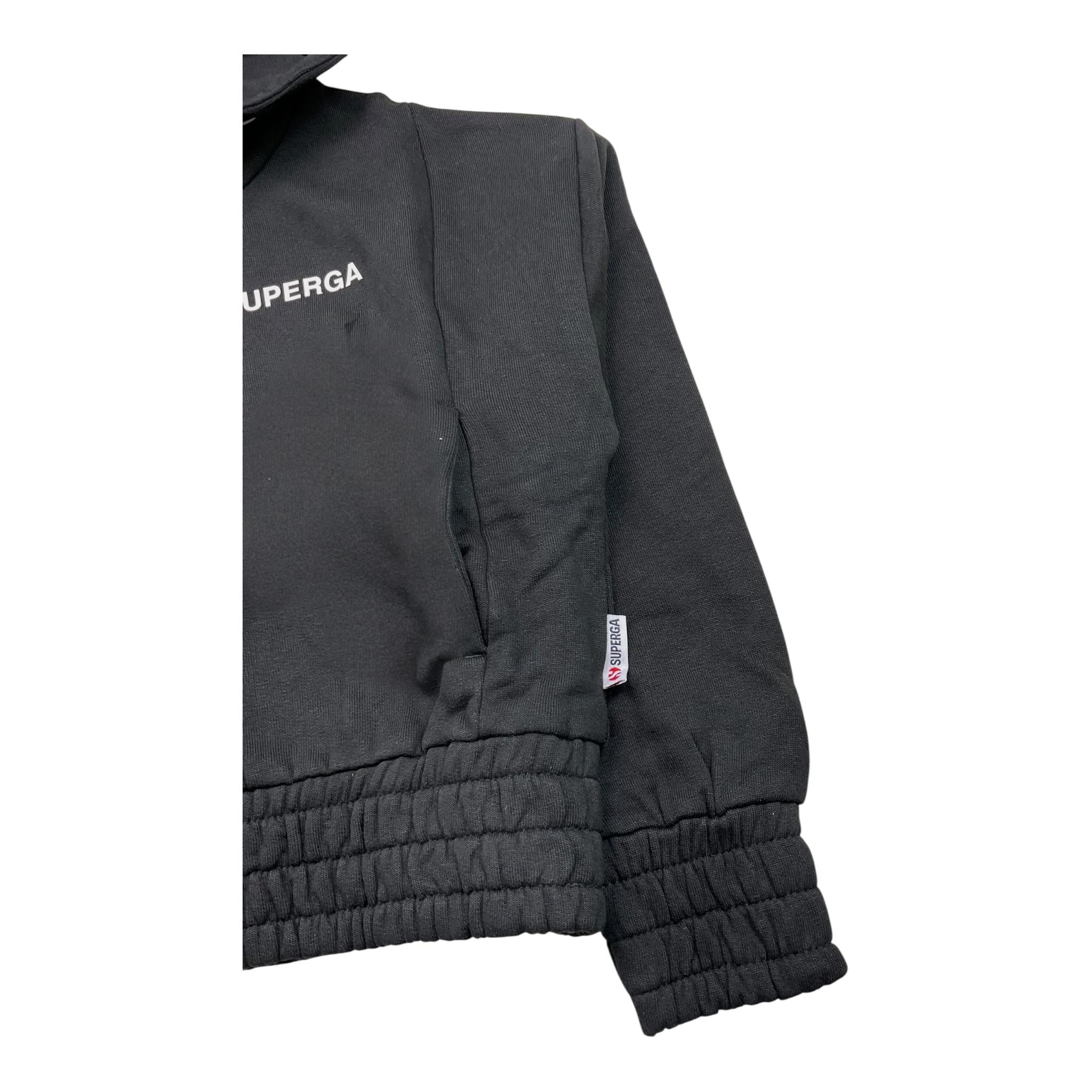 SUPERGA felpa chiusa con cappuccio tinta unita Nero per Bambina SA414 NERO SUPERGA 