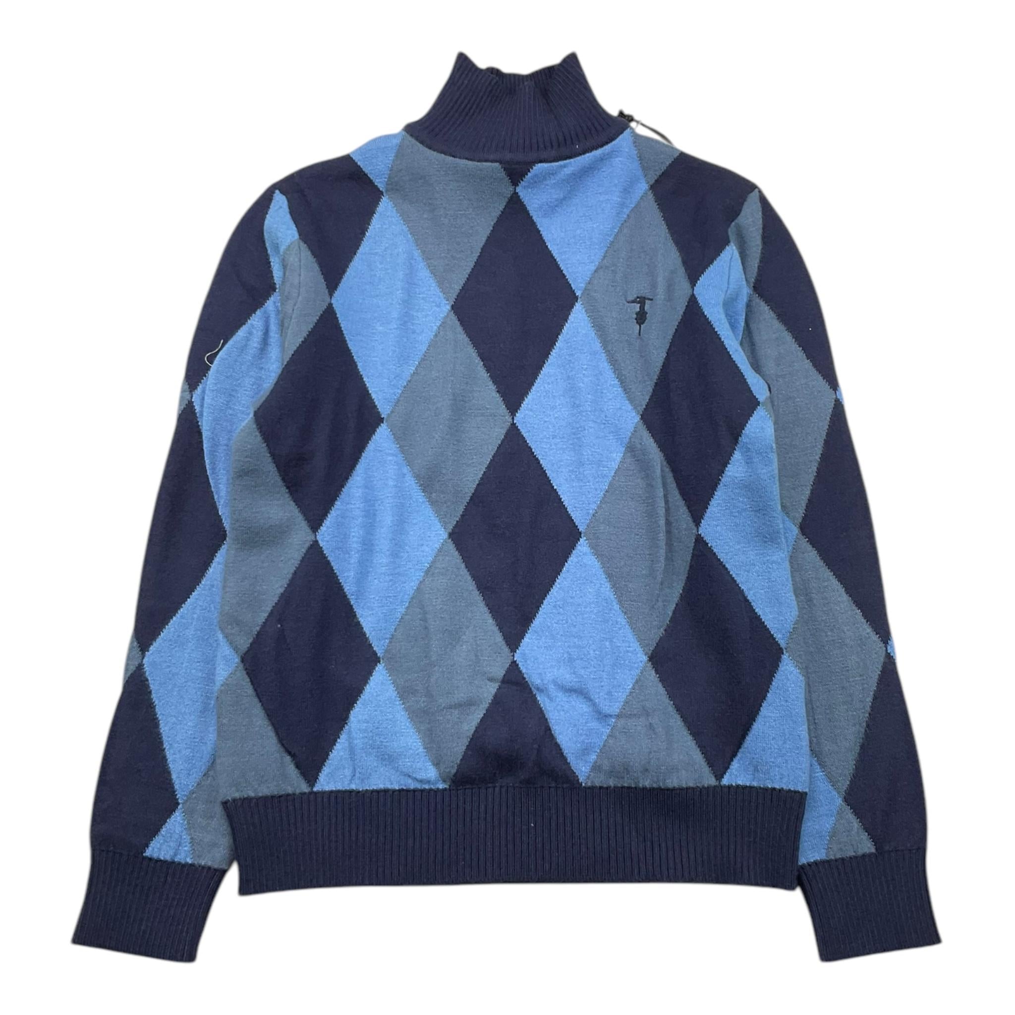 TRUSSARDI maglia tinta unita con fantasia rombi Azzurro per Bambino TBA25130LU AZZURRO TRUSSARDI 