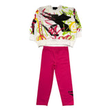 Diadora 2 Piece Set Sweatshirt-Leggings White/Fuchsia For Baby Girl