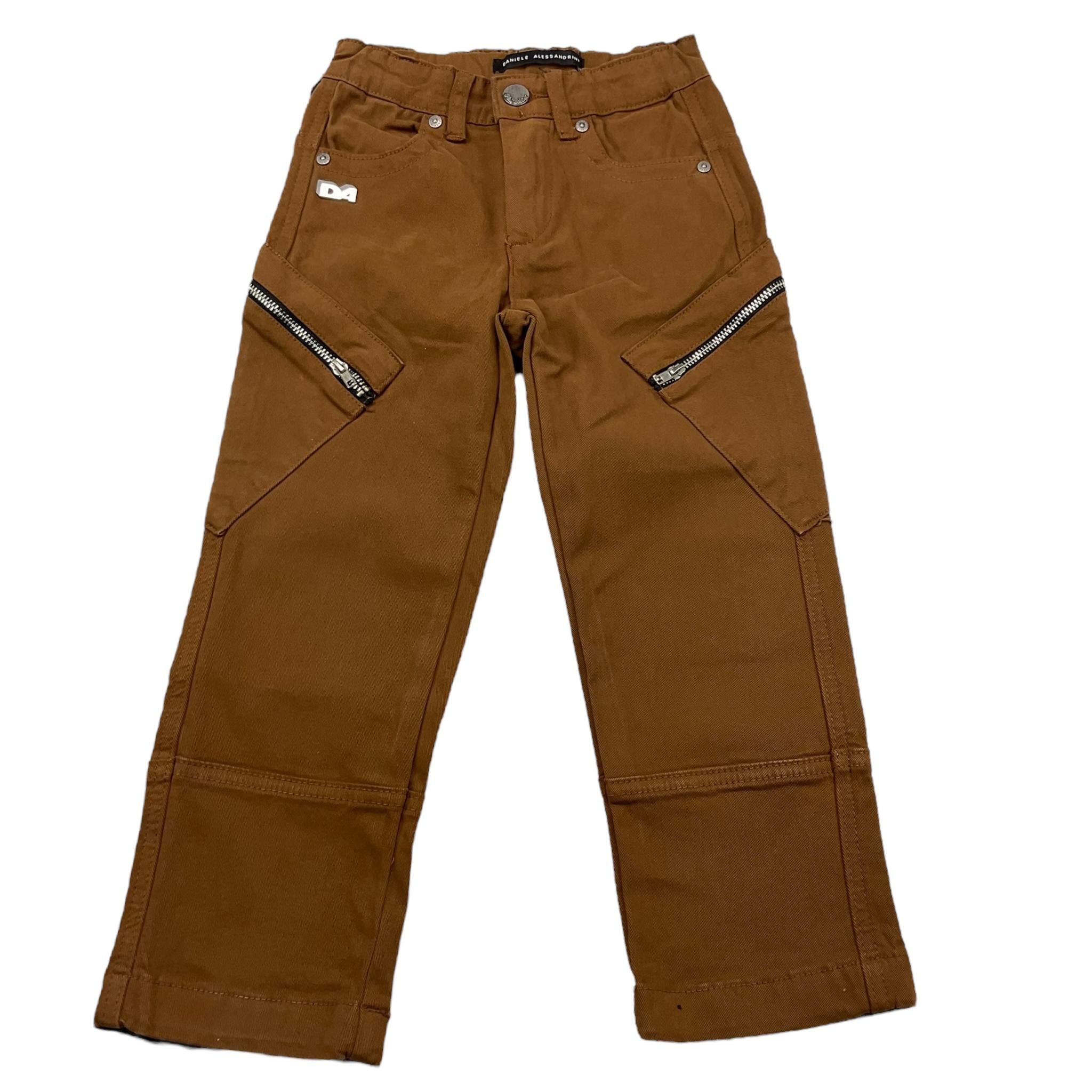 DANIELE ALESSANDRINI pantalone tinta unita con zip Marrone per Bambino 1231P00025 MARRONE DANIELE ALESSANDRINI 