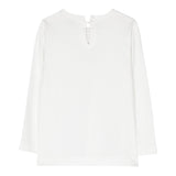 Chiara Ferragni Shirt Crew Neck Solid Color With Glitter White For Girls
