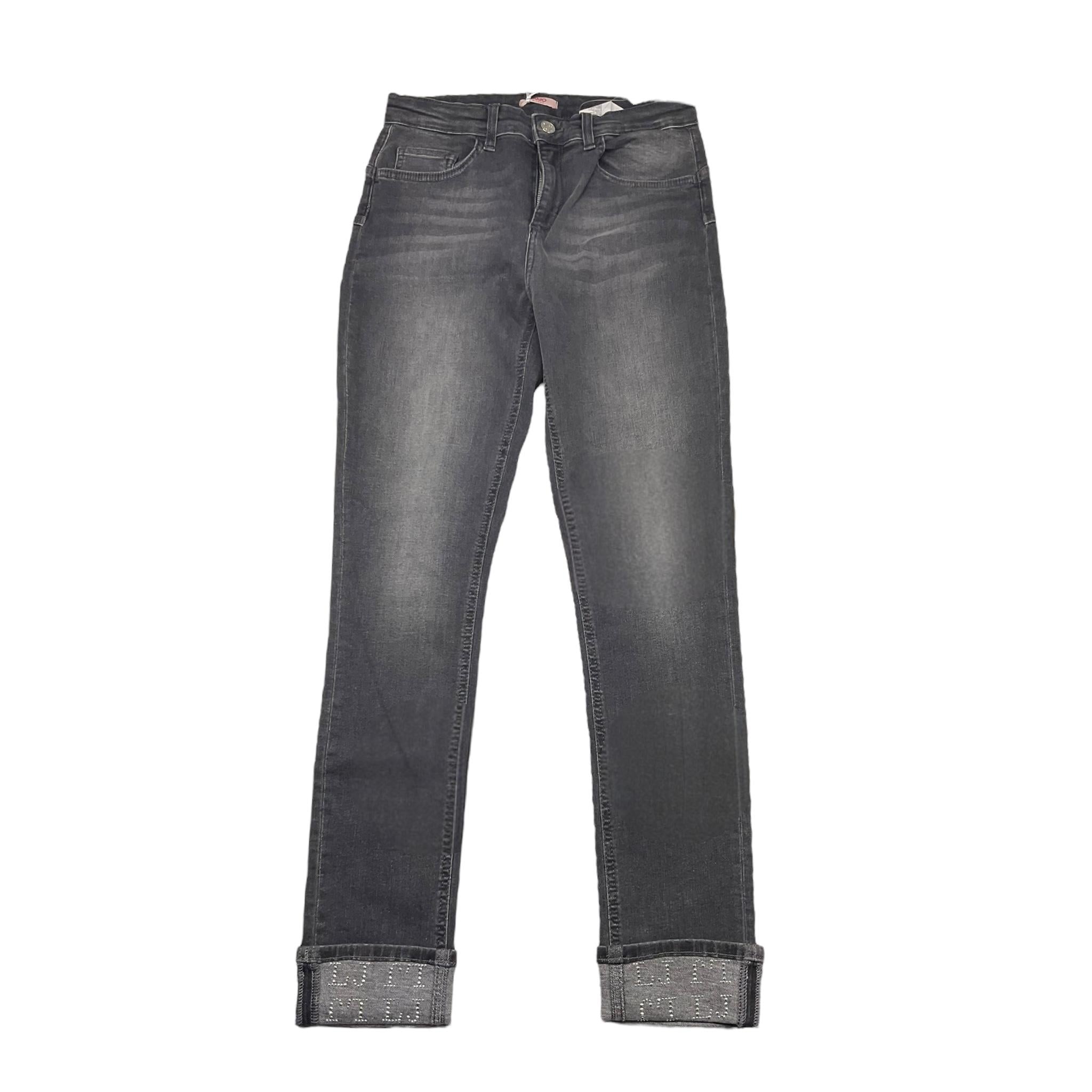 LIU JO jeans tinta unita con applicazione brillantini Nero per Bambina GF4114 NERO LIU JO 