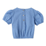 Sarabanda Top Traforato Mezza Manica Tinta Unita per Neonata 0B257N AZZURRO SARABANDA 