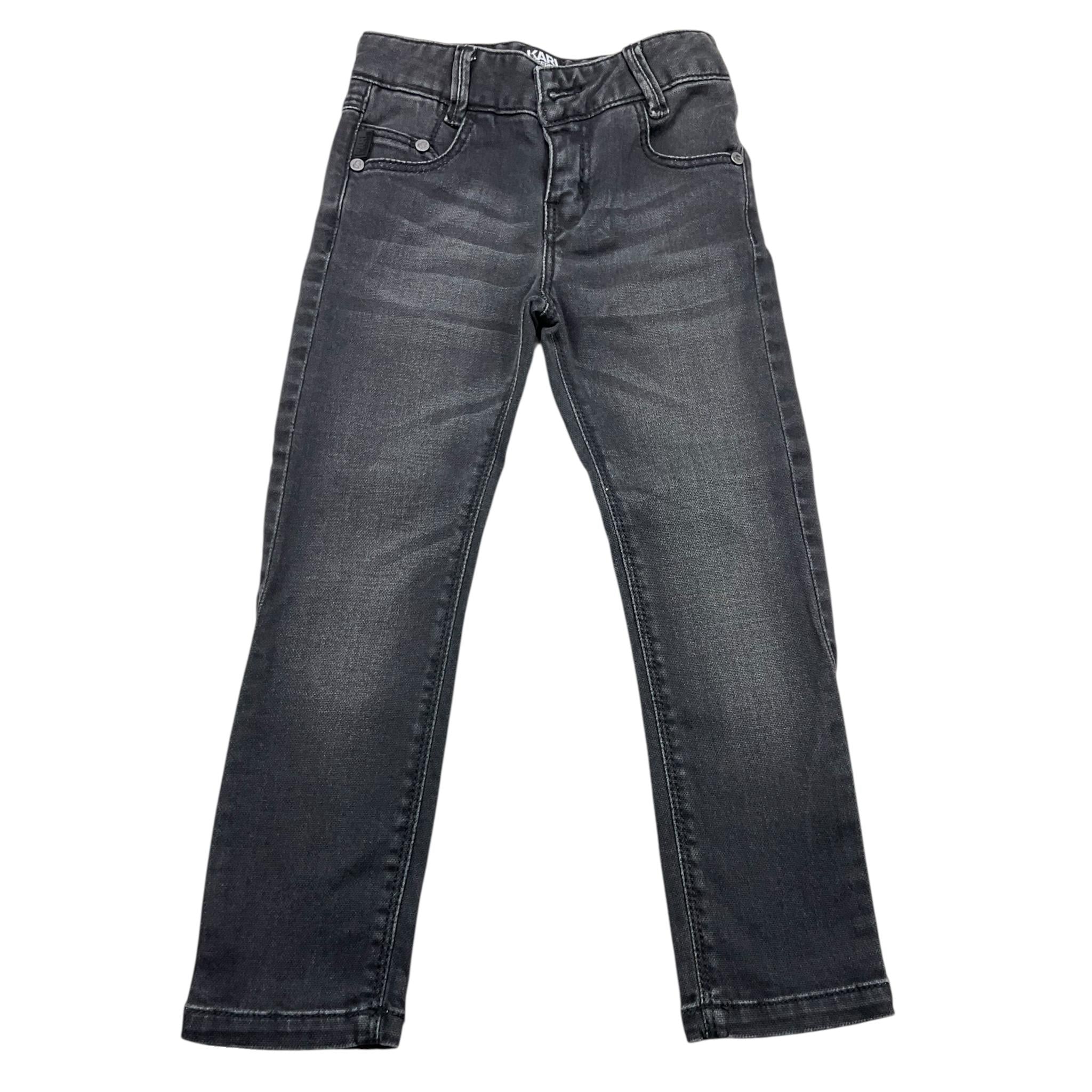 KARL LAGERFELD jeans tinta unita con tasche Nero per Bambino Z24052 NERO KARL LAGERFELD 