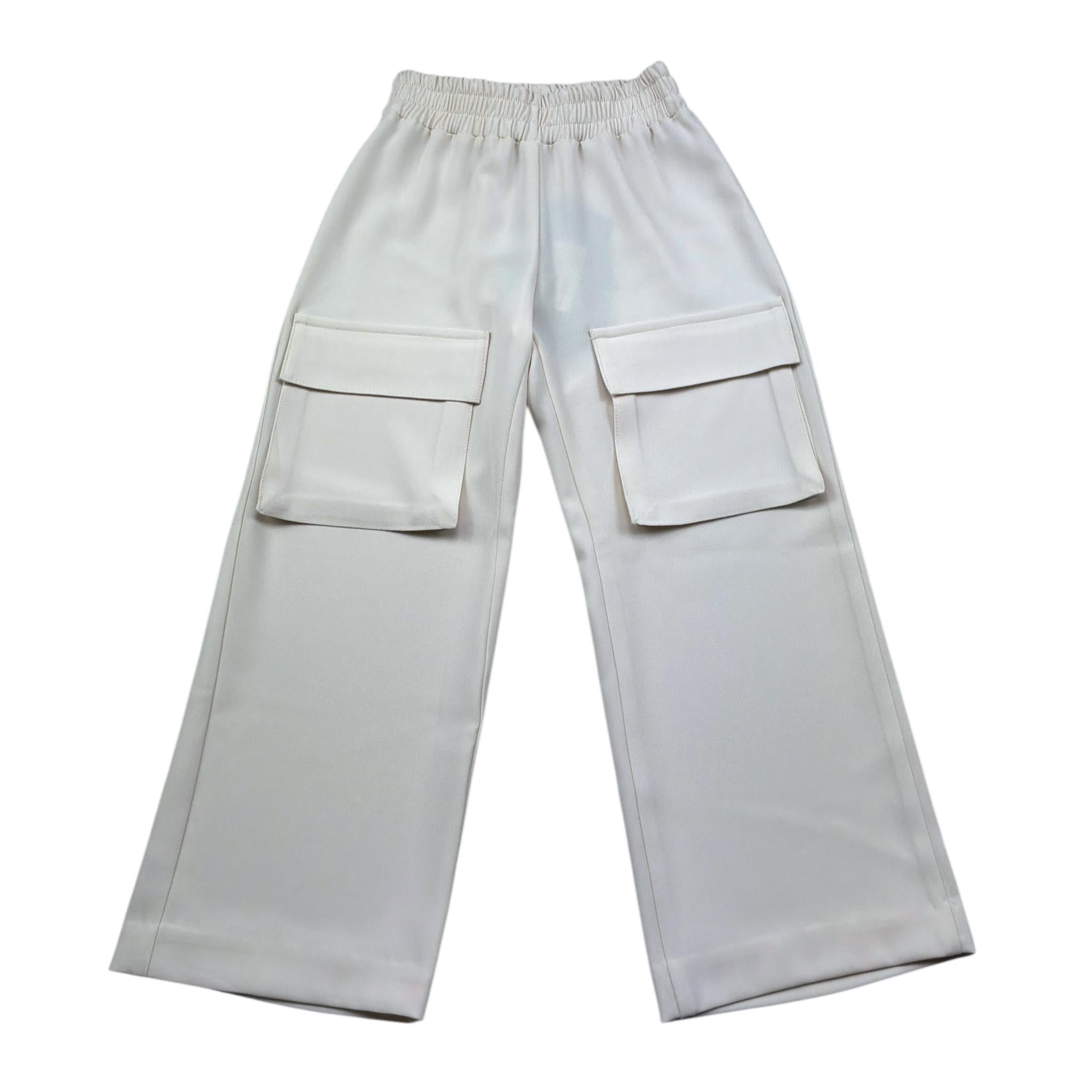 Fun & Fun Pantalone Tinta Unita Modello Palazzo per Bambina FBPT01342 BEIGE FUN & FUN 