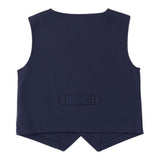 Sarabanda Solid Color Vest With Blue Buttons For Boys