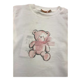 PLEASE shirt girocollo tinta unita con stampa Panna per Neonata ML50030G65 PANNA PLEASE 