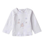 Sarabanda Shirt Girocollo Tinta Unita con Stampa per Neonata 3B703 BIANCO SARABANDA 