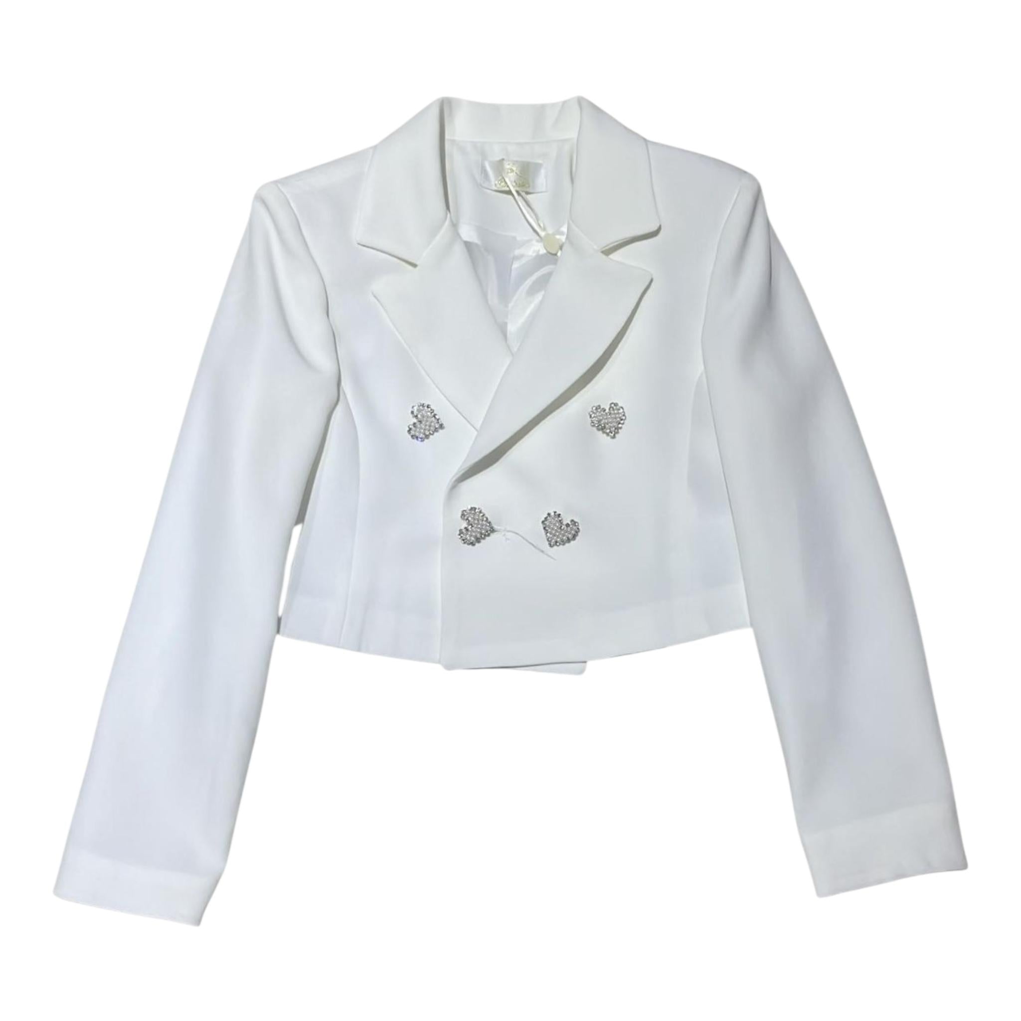 Fun & Fun Giacca Tinta Unita con Bottoni perle per Neonata FNCBJK14041N PANNA FUN & FUN 