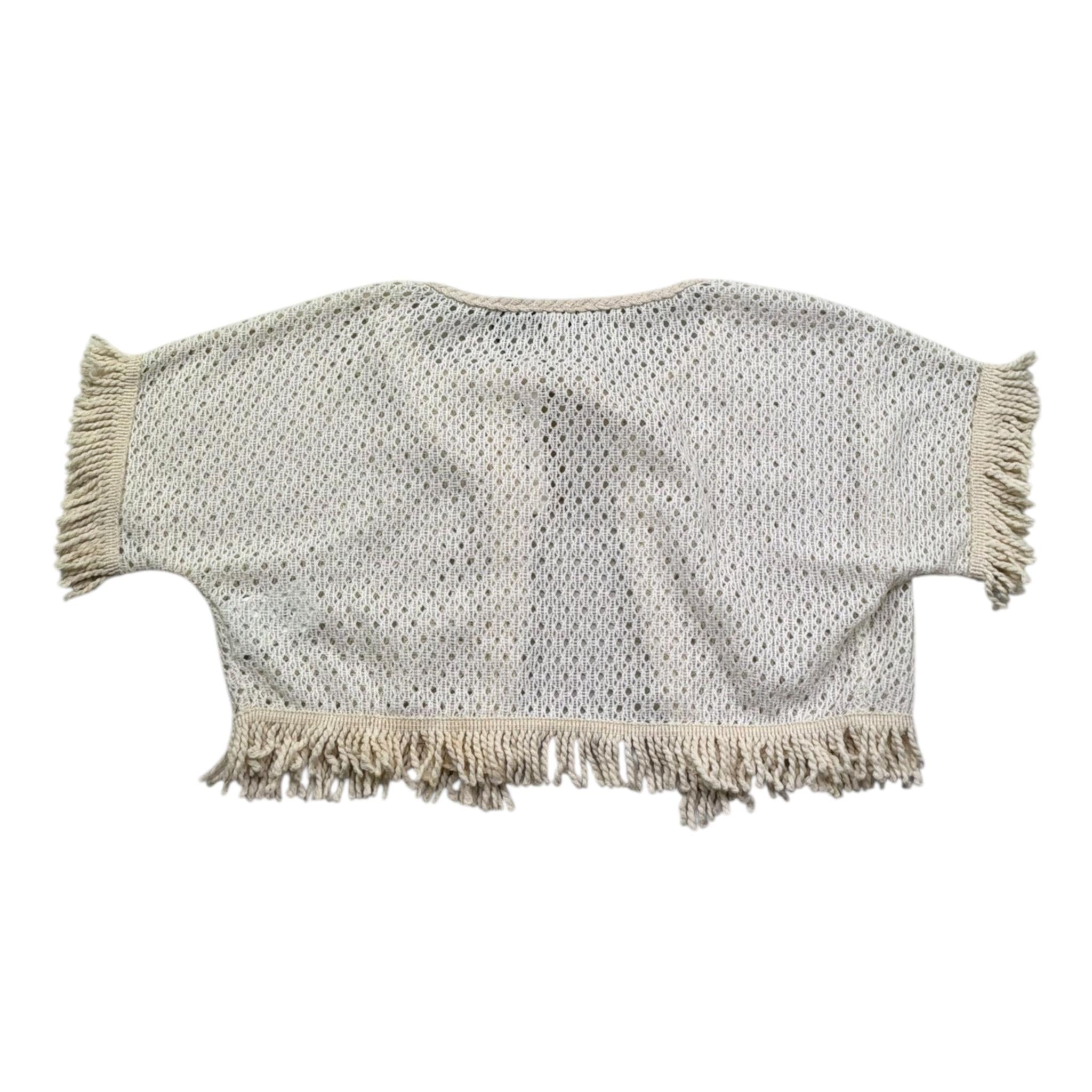 Please gilet Tinta Unita con Trafori per Bambina MG01230G72 PANNA PLEASE 