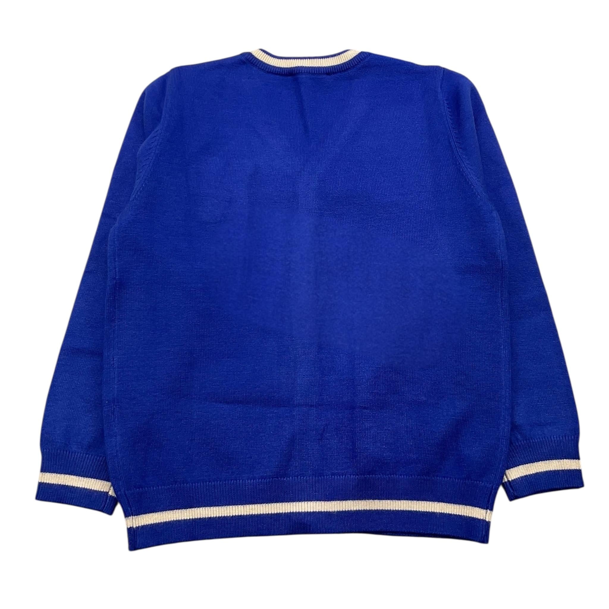 NEVER TOO cardigan tinta unita con ricamo in contrasto Cobalto per Bambino NT2163B COBALTO NEVER TOO 