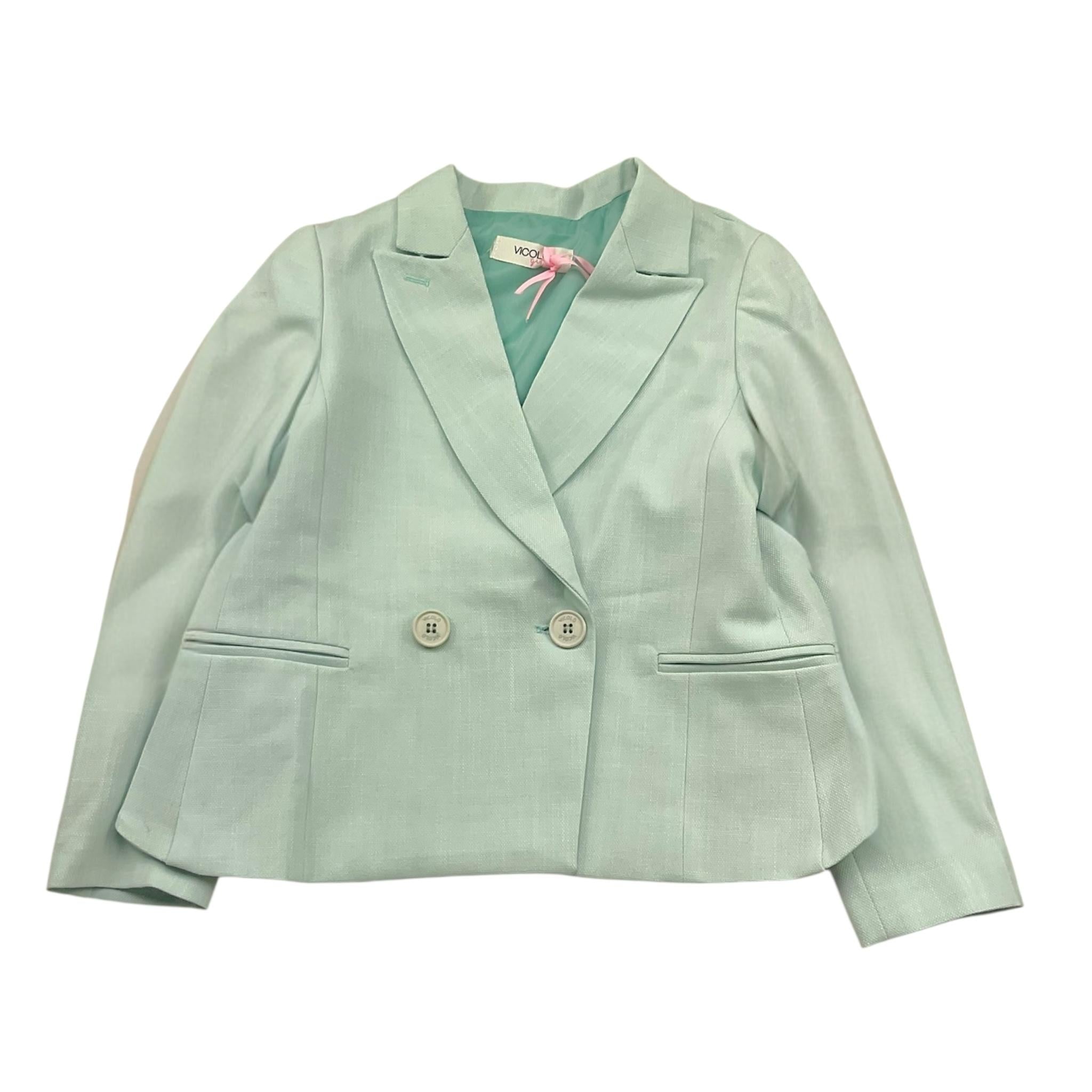 Vicolo Giacca Tinta Unita con Bottoni per Bambina 3145J00049 VERDE ACQUA VICOLO 