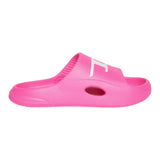 Diesel Solid Color Rubber Slipper With Neon Pink Logo For Girls