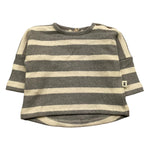 PETIT INDI maglia fantasia a righe Panna/grigio per Neonato AW24B3006 PANNA/GRIGIO PETIT INDI 