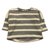 PETIT INDI maglia fantasia a righe Panna/grigio per Neonato AW24B3006 PANNA/GRIGIO PETIT INDI 
