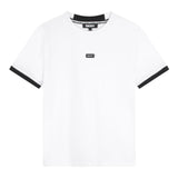 DKNY t-shirt girocollo tinta unita cn profili in contrasto Bianco per Bambino D60197 BIANCO DKNY 