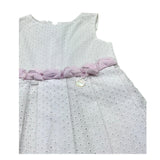 Le Bebe Abito Giromanica Tinta Unita con Ricami per Neonata LBG0667 BIANCO LE BEBE 