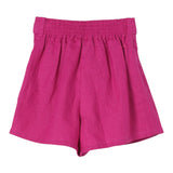 Chloe' Solid Color Pants With Elastic Waist Magenta For Girls