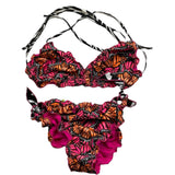 4Giveness 2 Piece Triangle Swimsuit - Multicolor Multi-Pattern Briefs for Girls
