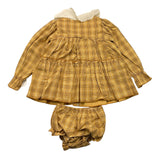 Valentina Bebes Set Solid Color Dress-Coulotte Biscuit For Newborn