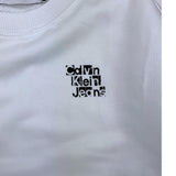 Calvin Klein Crewneck Sweatshirt Solid Color with Print White for Boys