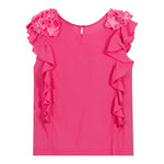 Monnalisa Camicia Giromanica Tinta Unita con Applicazioni per Bambina 175603FS ROSA FLUO MONNALISA 