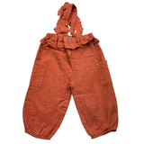 Wedoble Solid Color Dungarees With Ruffles Earth For Baby Girl