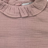 Yoedu Solid Color Romper with Pink Collar for Baby Girl