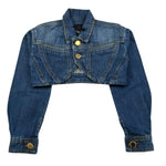 Naice Giubbino In Denim Modello Crop Tinta Unita per Bambina 2310713 BLU NAICE 